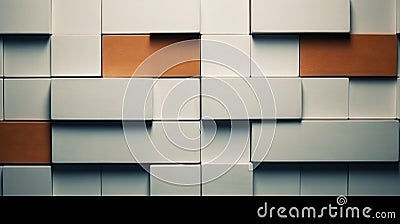A close up of a wall made of blocks, AI Stock Photo