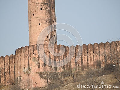 Close up of a wasp nest hanging from the ceiling of a building at outdoors, in Amber Fort near Jaipur, Rajasthan, India Stock Photo