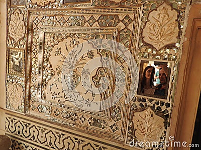 Close up of a wasp nest hanging from the ceiling of a building at outdoors, in Amber Fort near Jaipur, Rajasthan, India Editorial Stock Photo