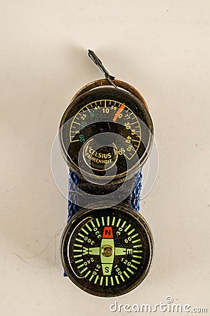 Close-up of water compass Stock Photo