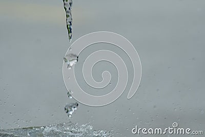 Close up water droplet on a concrete Stock Photo