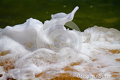 Close Up Wave Breaking On Shore Stock Photo