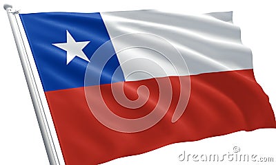 close up waving flag of Chile Stock Photo