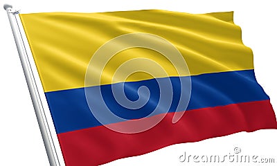 close up waving flag of Colombia Stock Photo