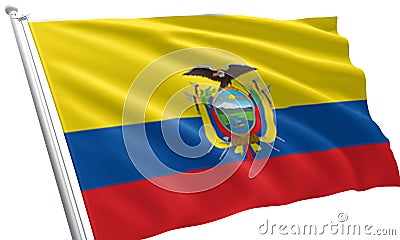 close up waving flag of Ecuador. Stock Photo