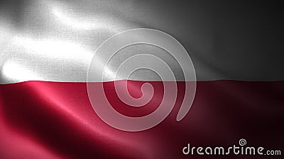 Close up waving flag of Poland. Flag symbols of Poland. Stock Photo