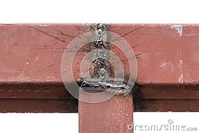 Close up Welded steel roof frame Stock Photo