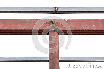 Close up Welded steel roof frame Stock Photo