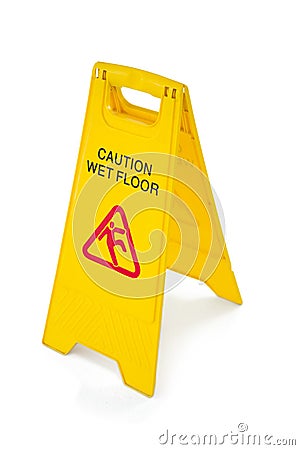 Close up of wet floor sigh board Stock Photo