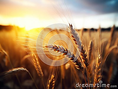 a close up of wheat Stock Photo