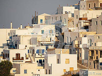 Close up of the white houses of Astypalaia island ,during the go Editorial Stock Photo