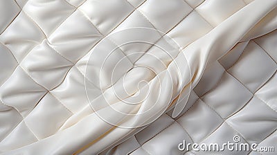 A close up of a white quilted blanket Stock Photo