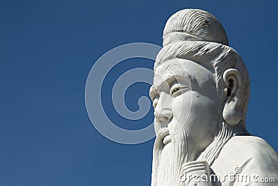 Statue of Confucius (close-up) Stock Photo