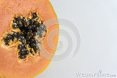 Close up whole papaya on white background Stock Photo