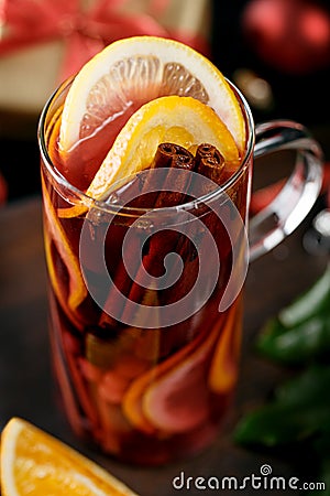 Close-up of wine with spices Stock Photo