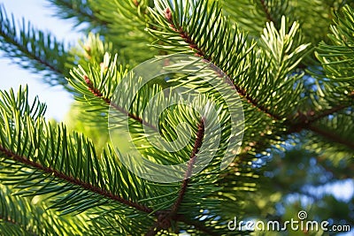 close-up of a wollemi pine in full sunlight Stock Photo