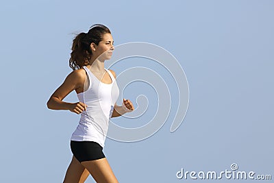 Close up of a woman running Stock Photo