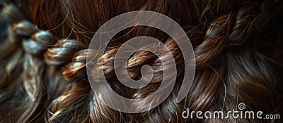 Close Up of Womans Intricate Braided Hair Stock Photo