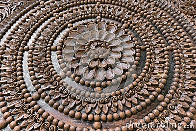 Close up of wood carving art Stock Photo