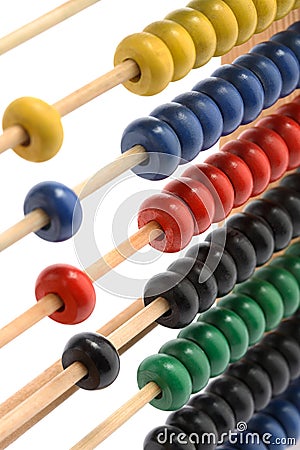 Close up of a wooden abacus Stock Photo