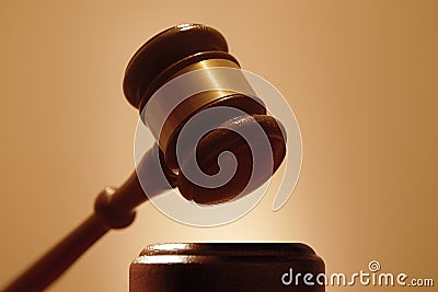 Close-up of a wooden judge's gavel Stock Photo