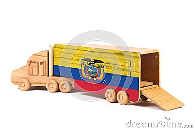 Close-up of a wooden toy truck Stock Photo