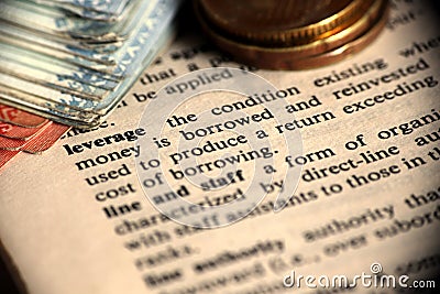 Close-up On The Word `leverage` In A Dictionary Stock Photo
