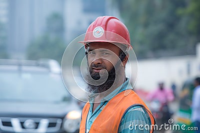 Close up of worker`s face Editorial Stock Photo