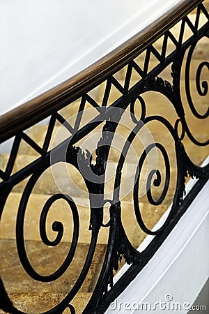 Close up of a wrought iron handrail Stock Photo