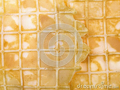 Close up of yellow waffle texture Stock Photo