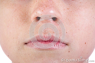 Young caucasian teenage boy`s face Stock Photo