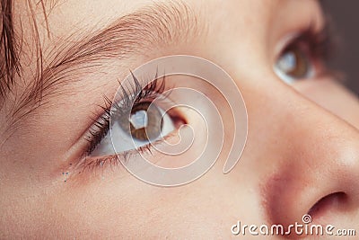 Close up of a young child's eyes Stock Photo
