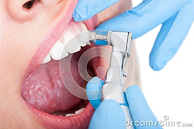 Close-up of young woman patient with female dentist Stock Photo