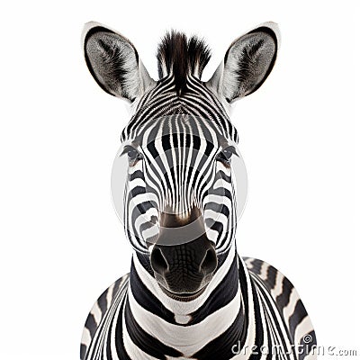 Close-up Zebra: High-key Lighting And Photo-realistic Techniques Stock Photo