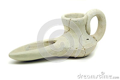 Ancient islamic oil lamp artifact Stock Photo