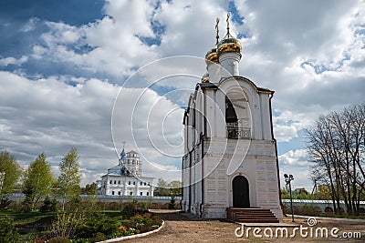 Close view of the belfry at Saint Nicholas (Nikolsky) monastery Stock Photo