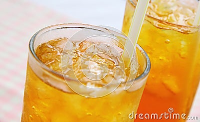 Close view of chilled iced lemon tea Stock Photo