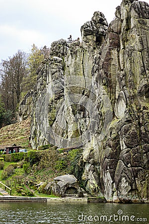 Close view of the extern stones near Paderborn, Germany Stock Photo