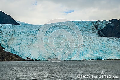 Close view of a Holgate glacier in Kenai fjords National Park, Seward, Alaska, United States, North America Stock Photo