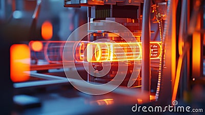 A close view of an induction heater adorned with embedded thermal sensors and a digital readout providing continuous Stock Photo