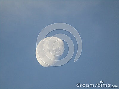 A close view of moon in broad day light Stock Photo