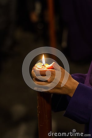 Nazareno candle in Seville holy week Stock Photo