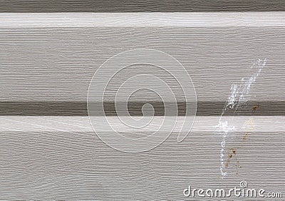 Aluminum siding with bird droppings Stock Photo