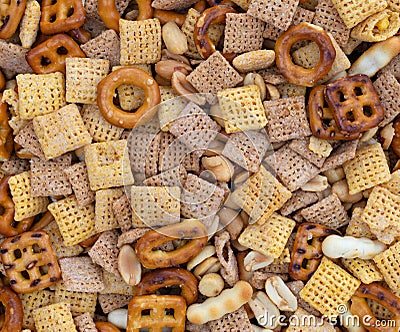 Close view of a peanut snack mix Stock Photo