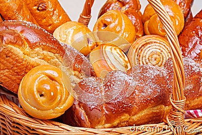 Close view of sweet bakery products Stock Photo