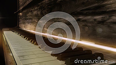 Close view to a vintage pianobar Stock Photo