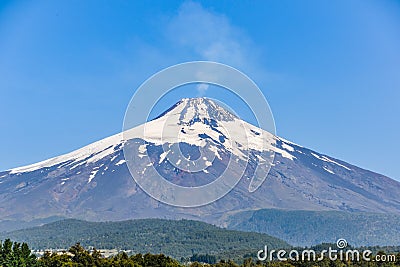 Close view of Villarrica Volcano, Pucon, Chile Stock Photo