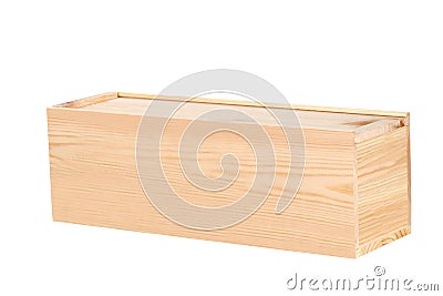 Close wood wine gift box isolated on white background with clipping path included Stock Photo