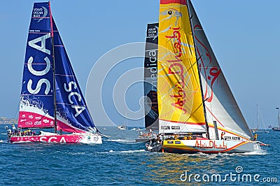 Close Yacht Racing Editorial Stock Photo
