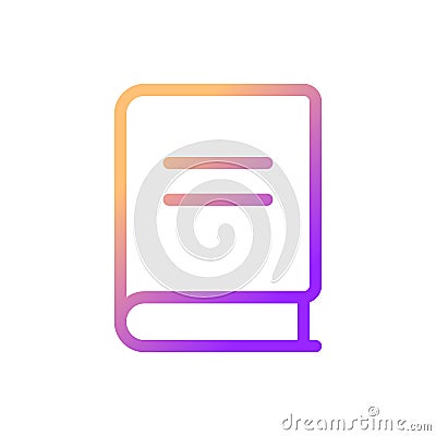 Closed book pixel perfect gradient linear ui icon Vector Illustration